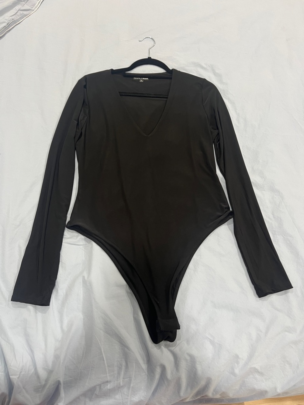 Black Long Sleeve V-Neck Bodysuit